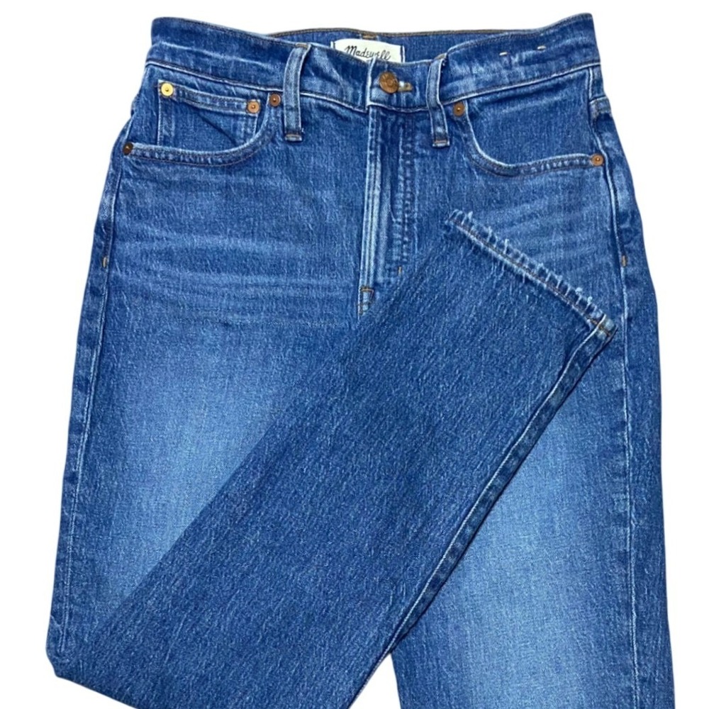 Madewell Women's Straight Leg Jeans in Medium Blue Denim